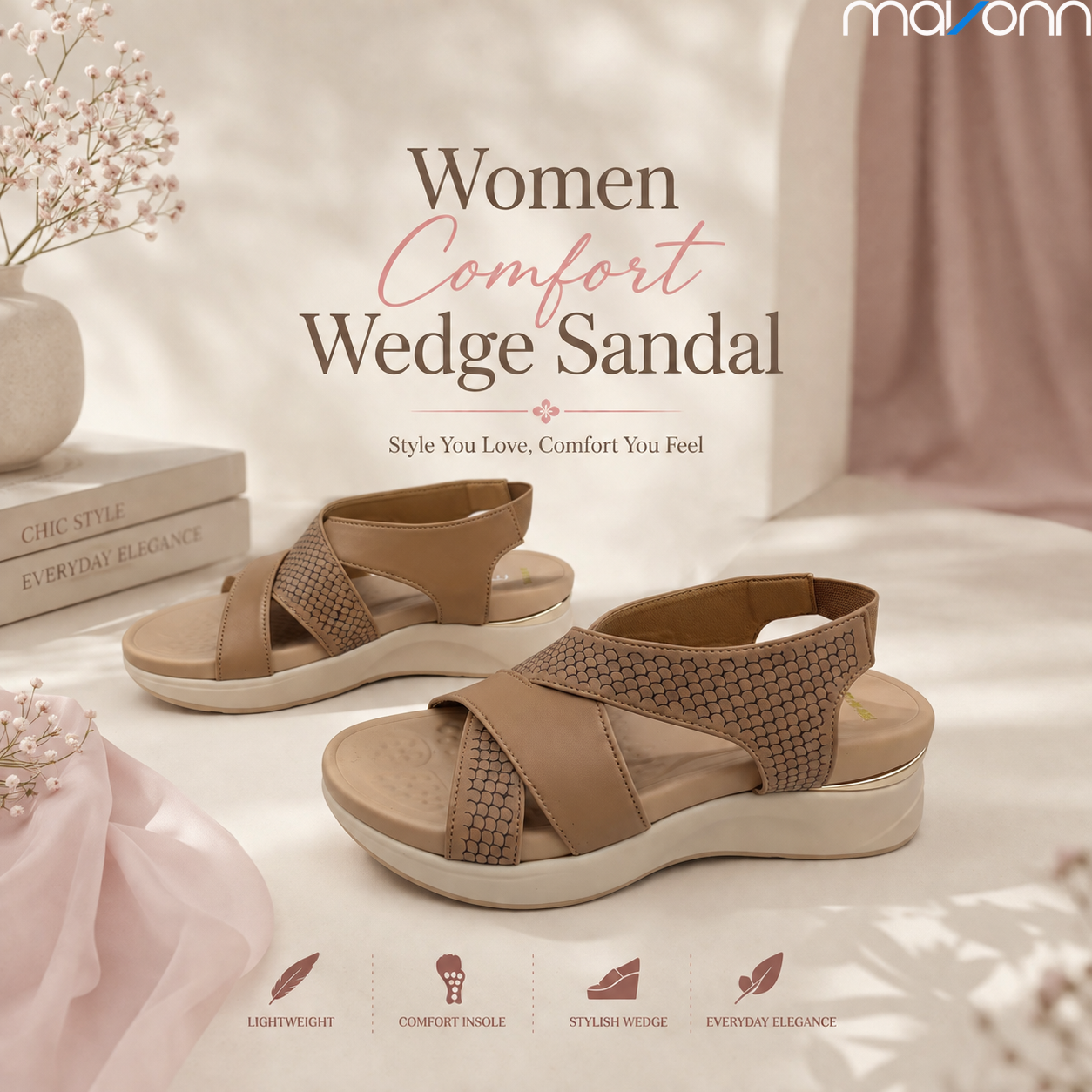 đĄ Mavonn Women Comfort Wedge Sandal â¨