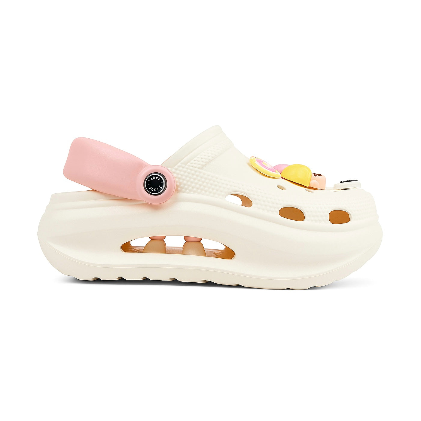 Women Doll Charm Crocs- Off white | Beige Edition