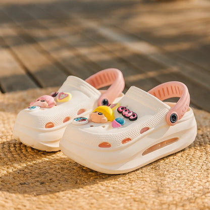 Women Doll Charm Crocs- Off white | Beige Edition