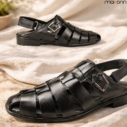 👞 Mavonn Noir Strap Sandal