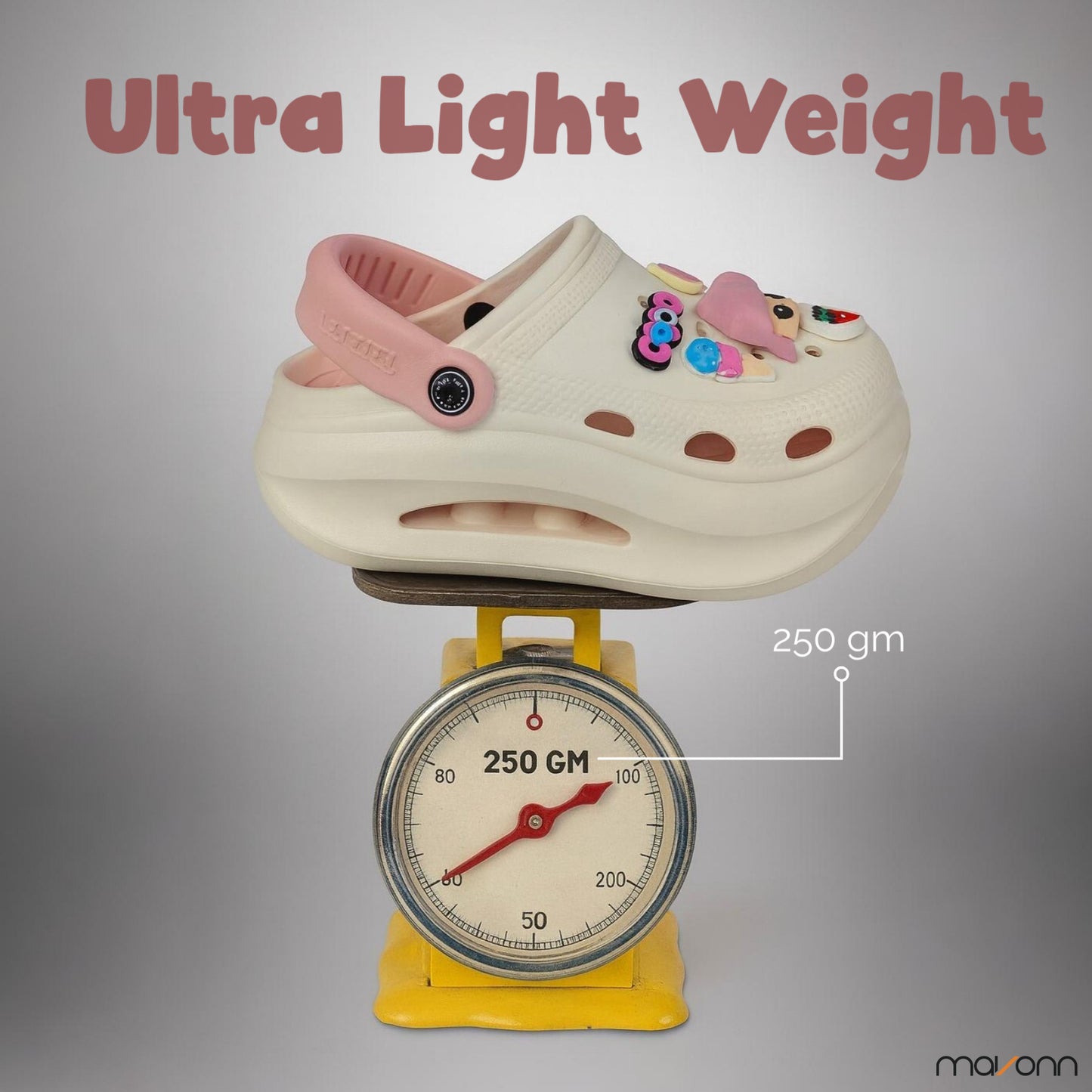 Women Doll Charm Crocs- Off white | Beige Edition