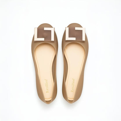 Women Semi-Transparent Buckle Flats