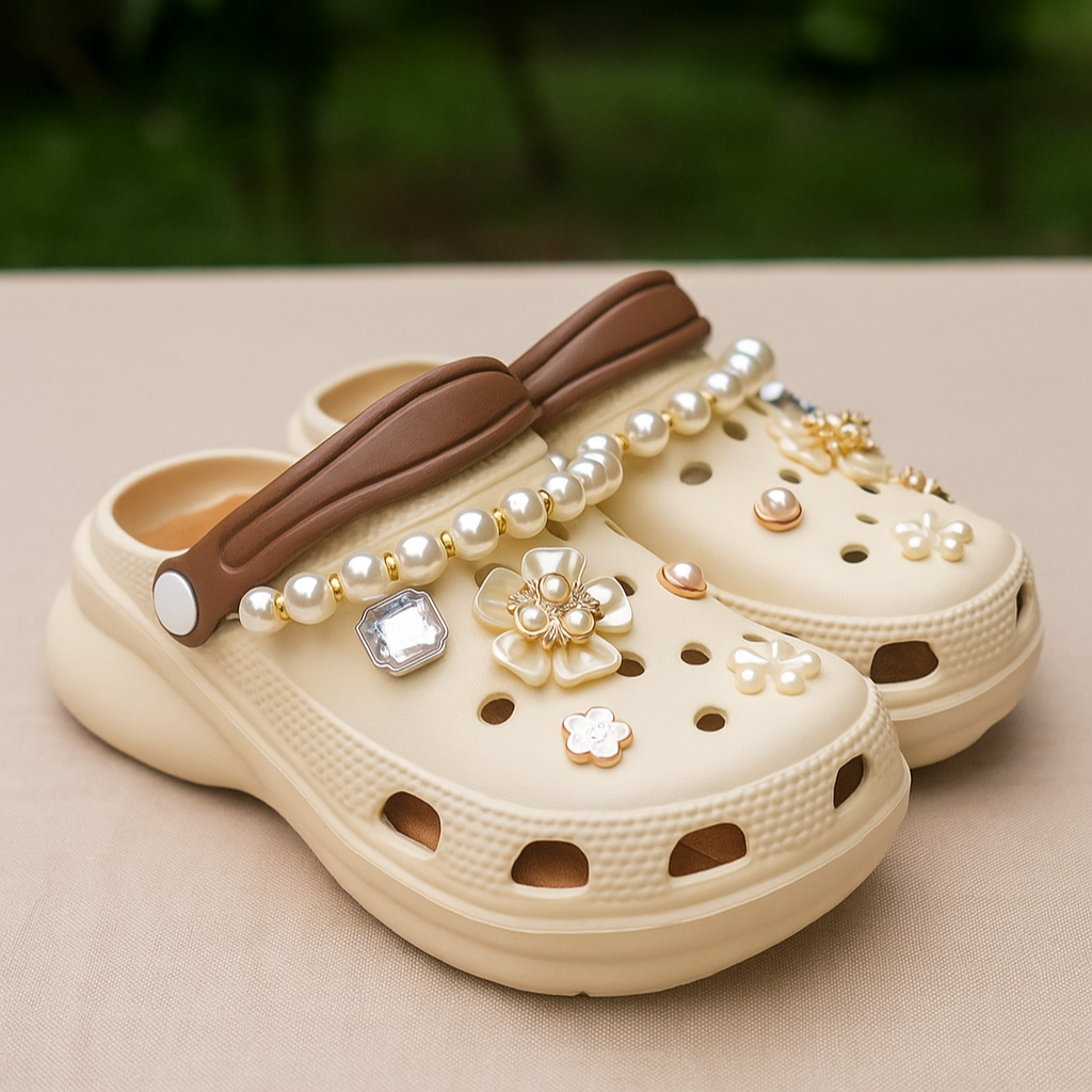 Women Pearl Charm Crocs