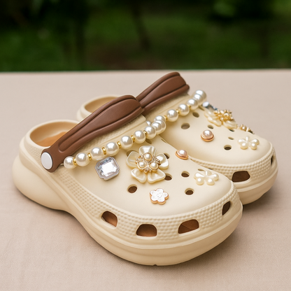 Women Pearl Charm Crocs