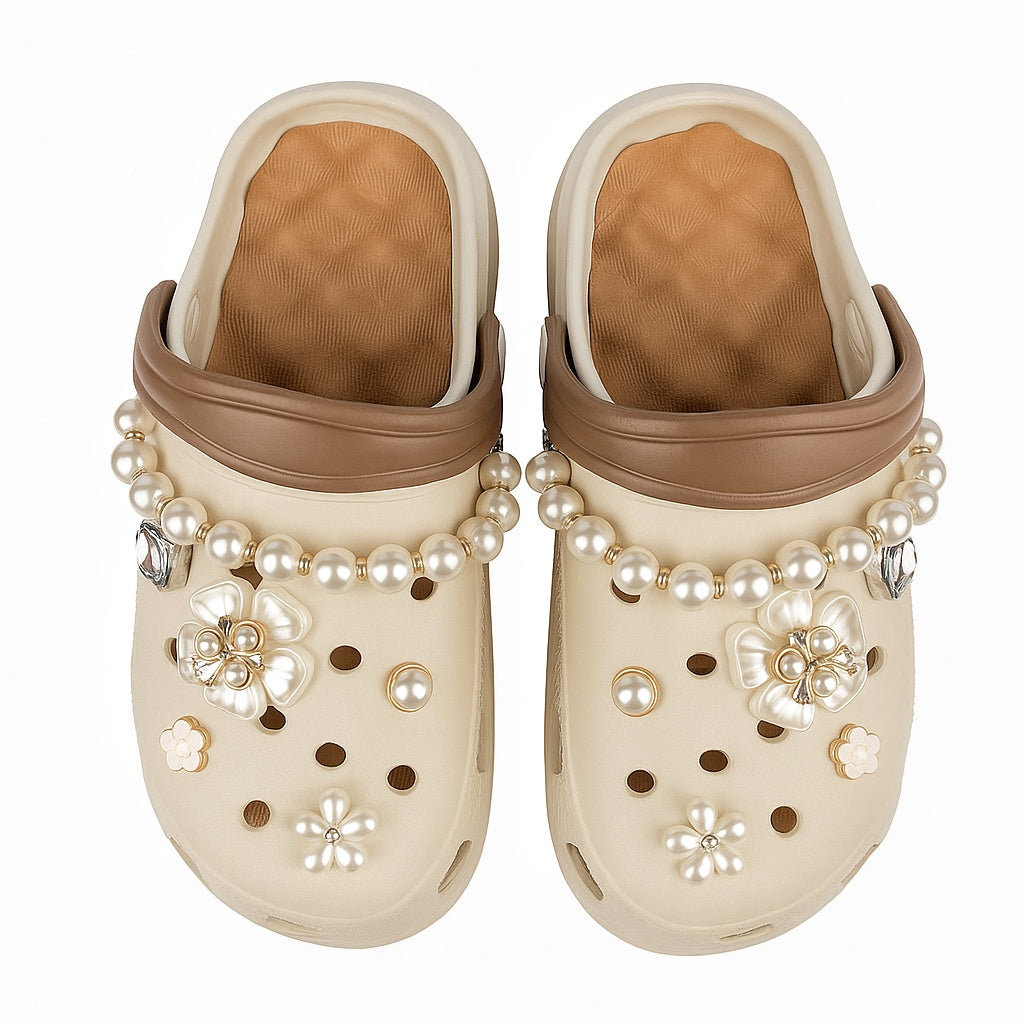 Women Pearl Charm Crocs