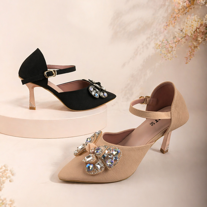 Mavonn Crystal Bloom Heels 👠✨