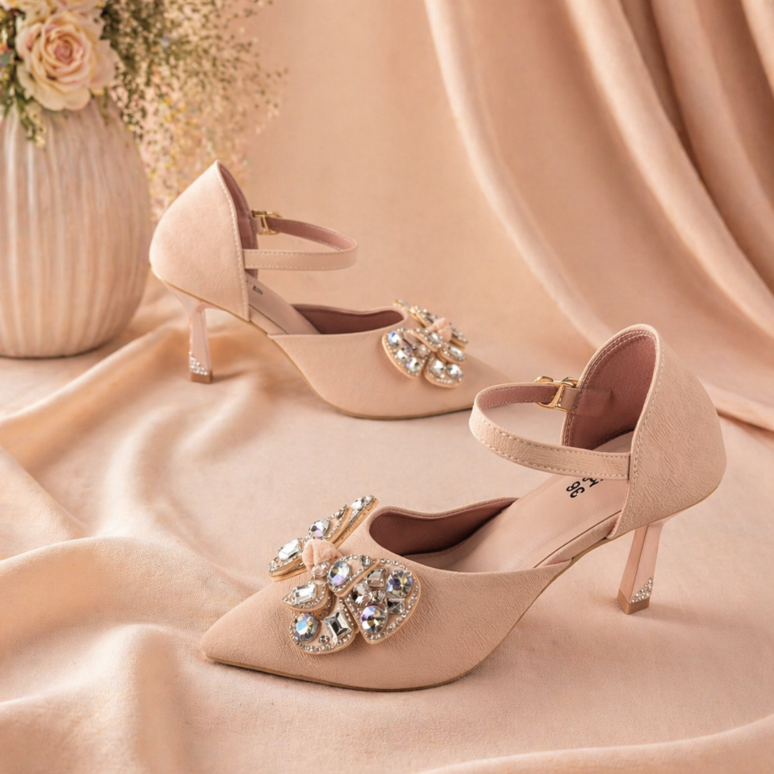 Mavonn Crystal Bloom Heels 👠✨