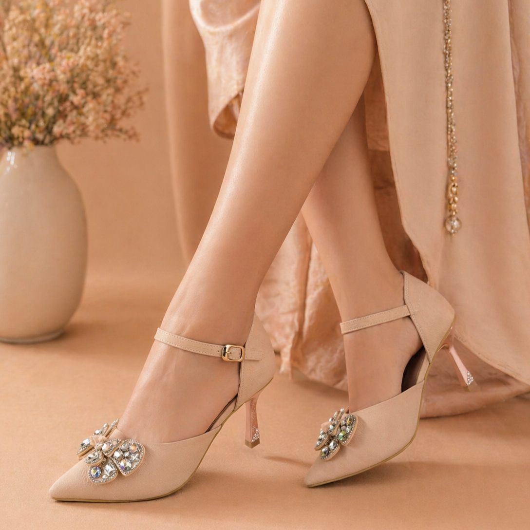Mavonn Crystal Bloom Heels 👠✨