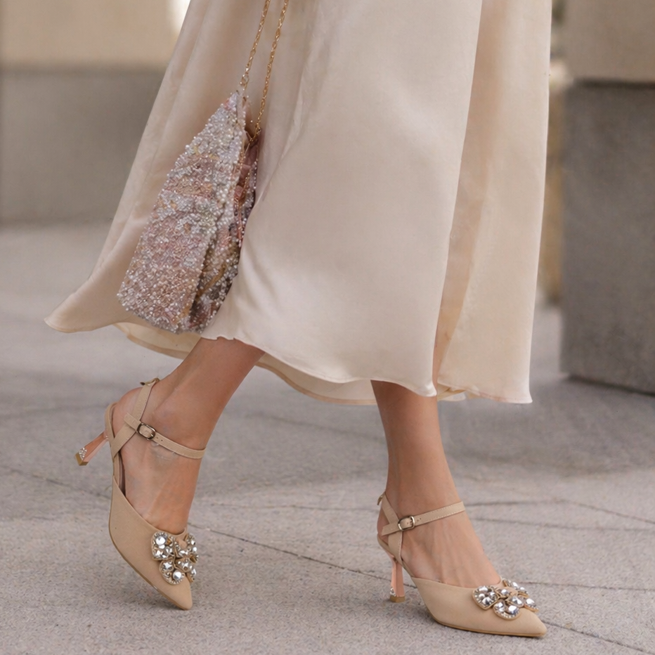 Mavonn Crystal Bloom Heels 👠✨