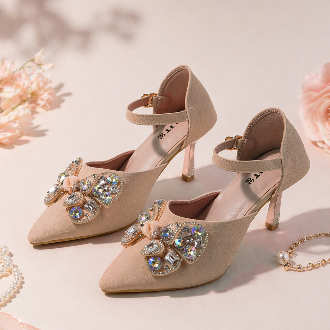 Mavonn Crystal Bloom Heels 👠✨