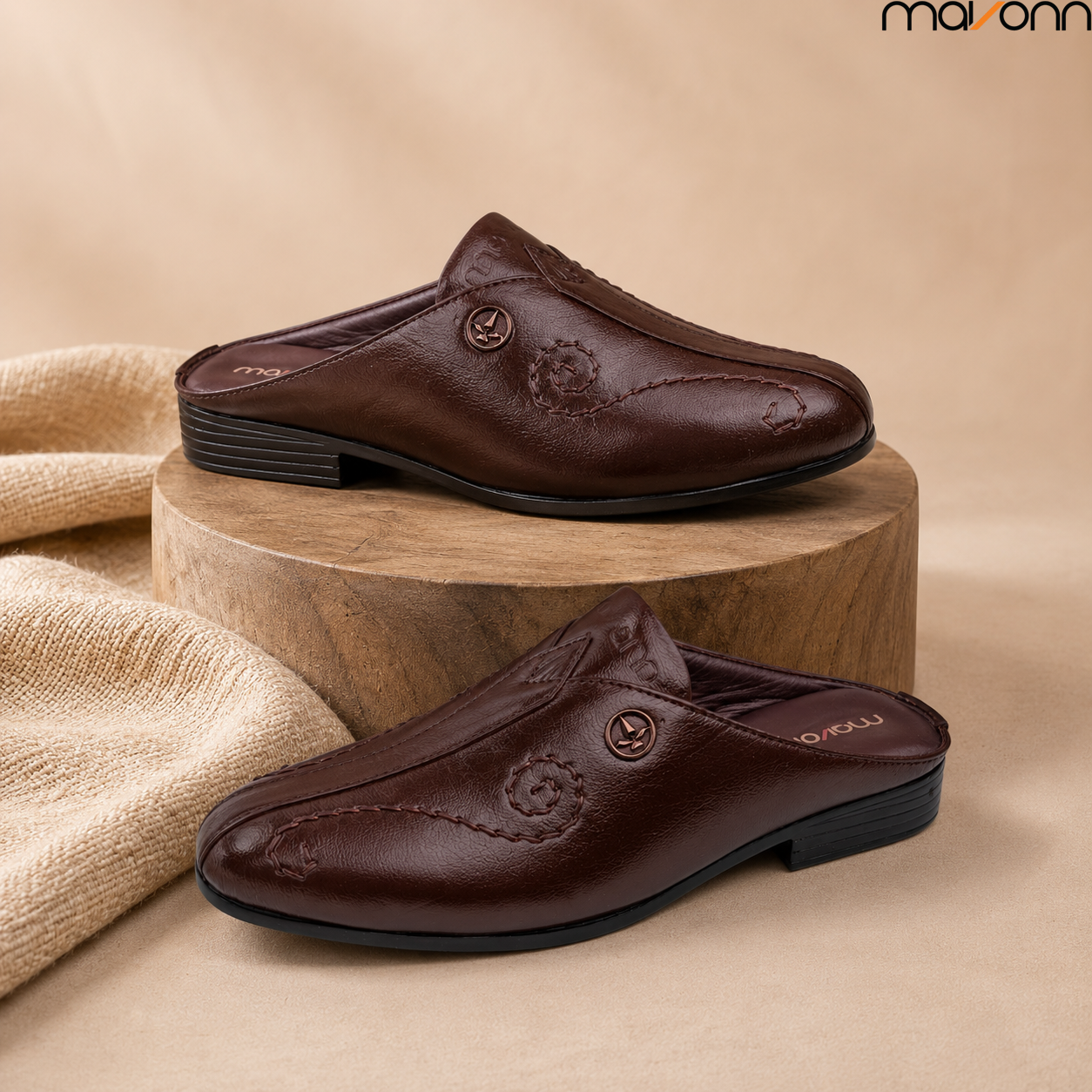 🌿 Mavonn Floral Prestige Half Loafer – OG Leather