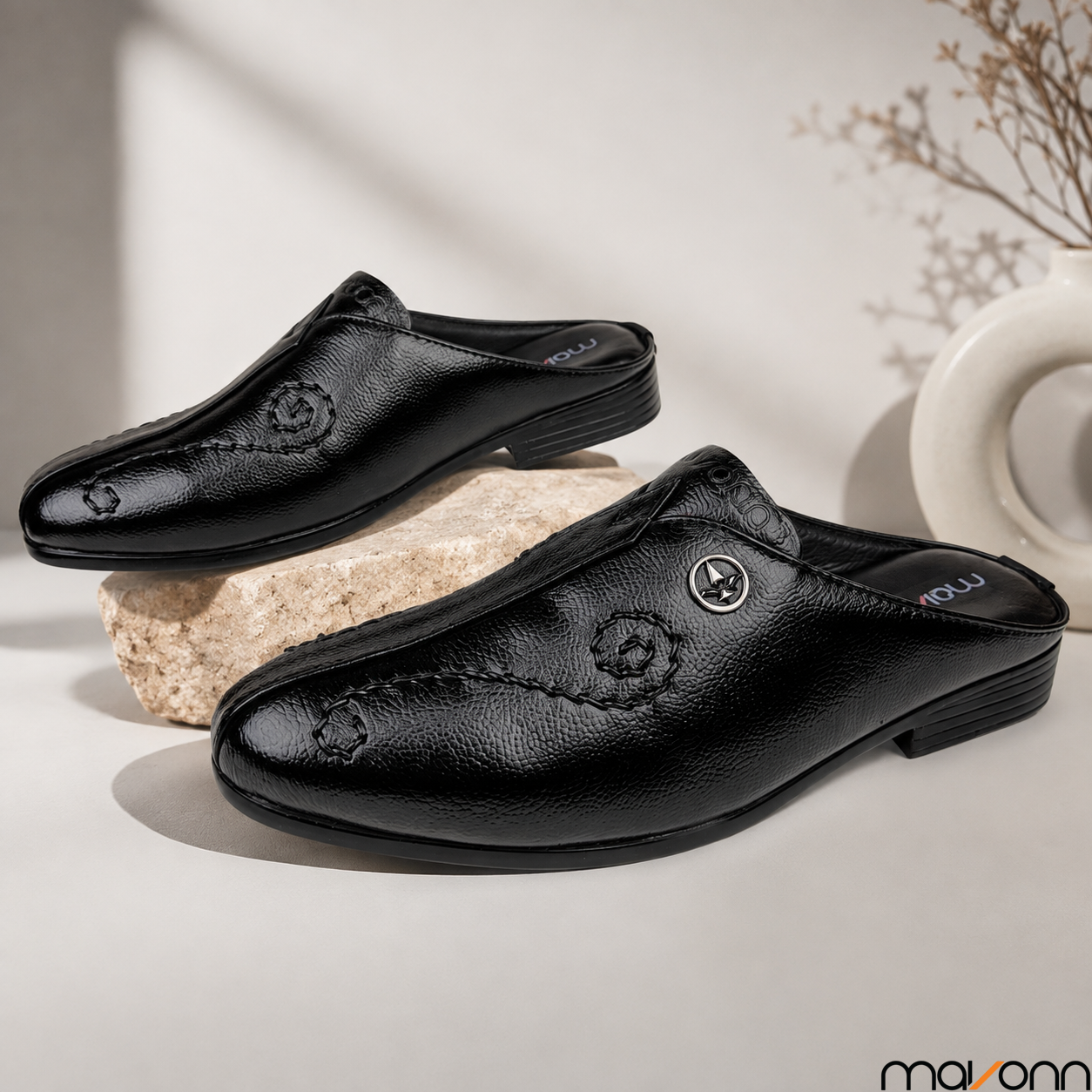 🌿 Mavonn Floral Prestige Half Loafer – OG Leather