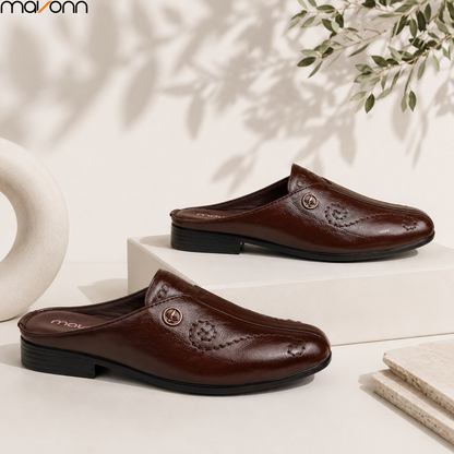 🌿 Mavonn Floral Prestige Half Loafer – OG Leather