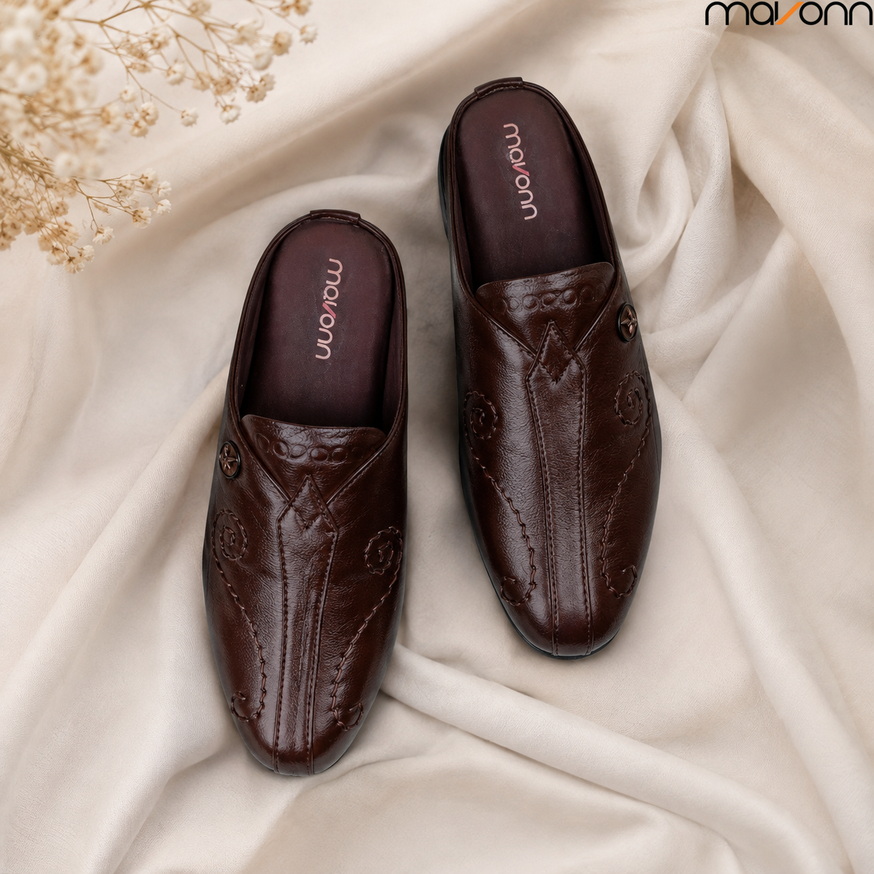 🌿 Mavonn Floral Prestige Half Loafer – OG Leather