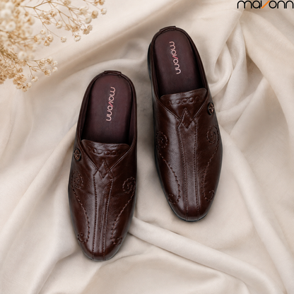 🌿 Mavonn Floral Prestige Half Loafer – OG Leather