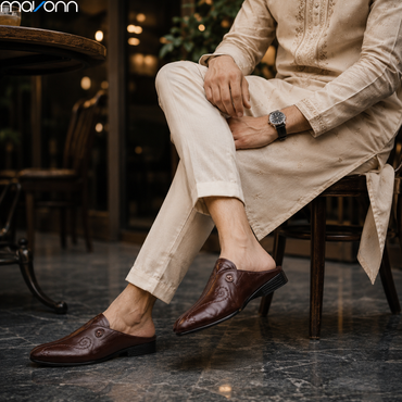🌿 Mavonn Floral Prestige Half Loafer – OG Leather