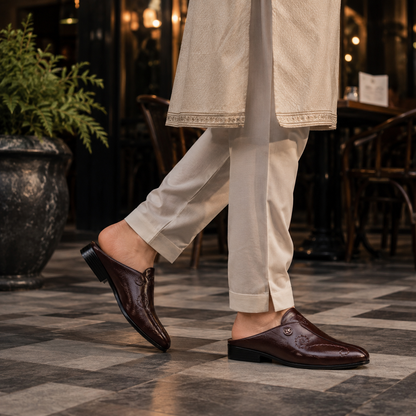 🌿 Mavonn Floral Prestige Half Loafer – OG Leather