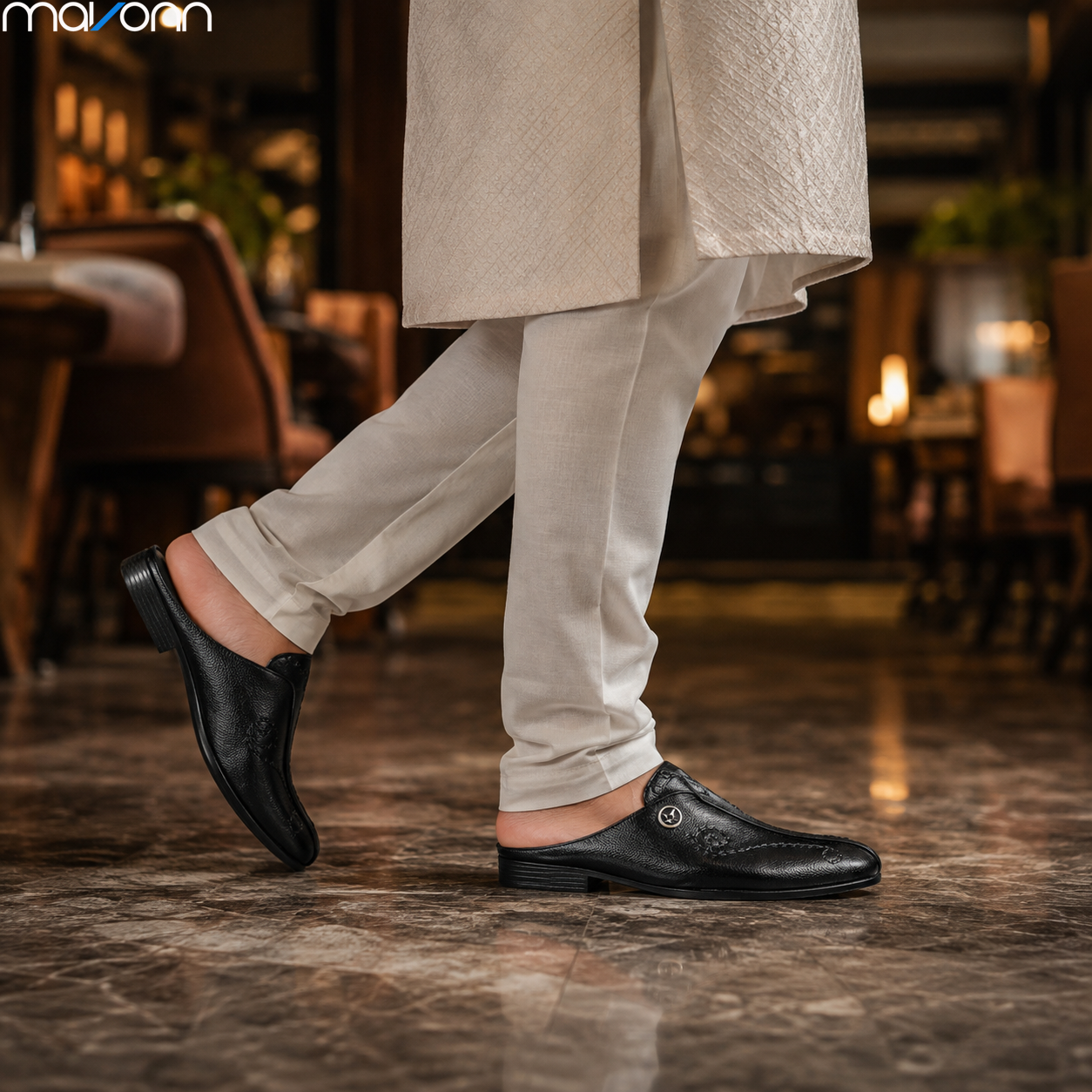 🌿 Mavonn Floral Prestige Half Loafer – OG Leather