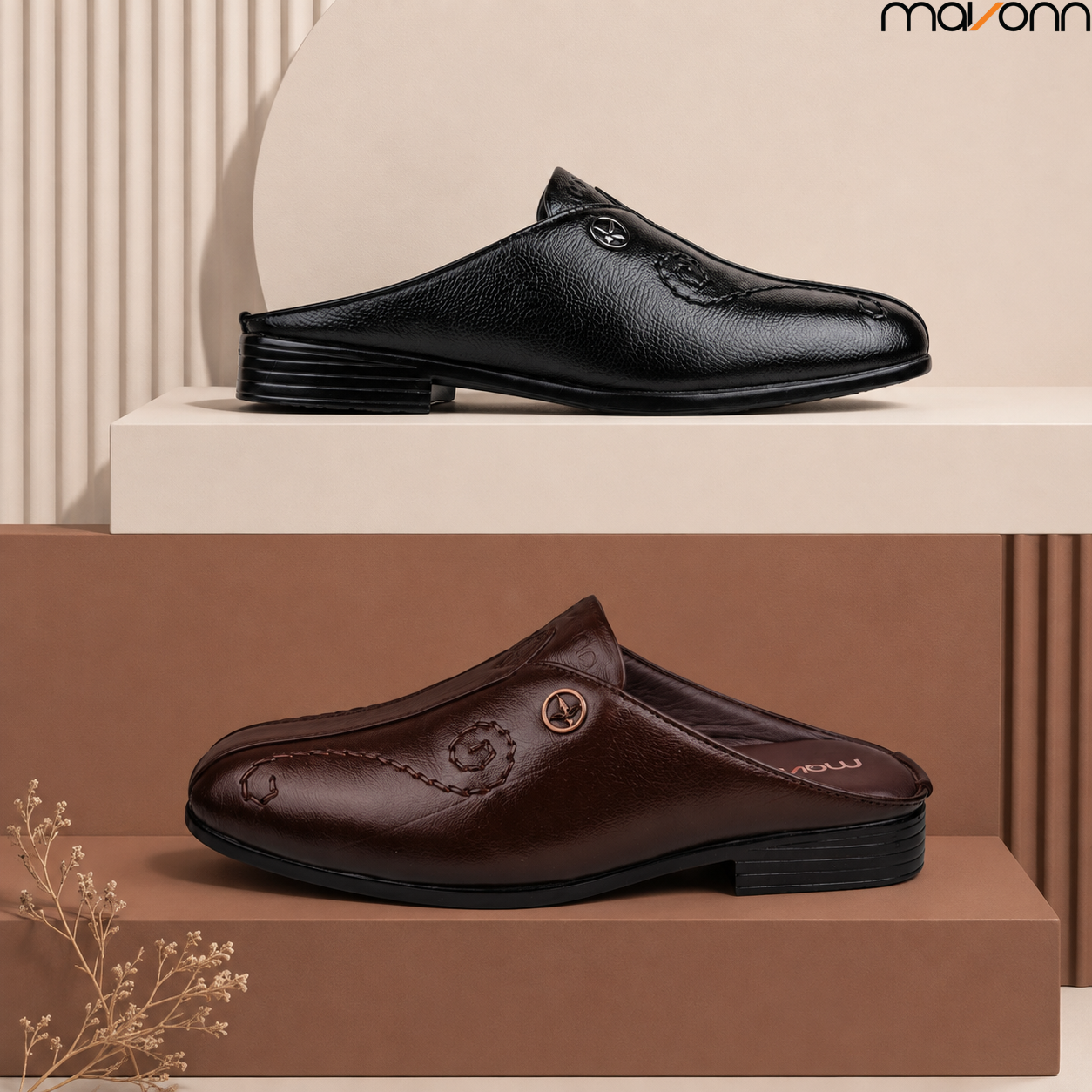 🌿 Mavonn Floral Prestige Half Loafer – OG Leather