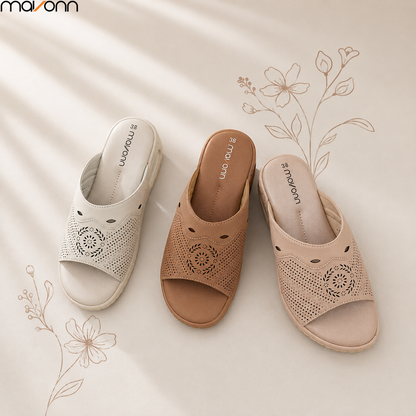 🌸 Mavonn Floral Comfort Wedge Sandal