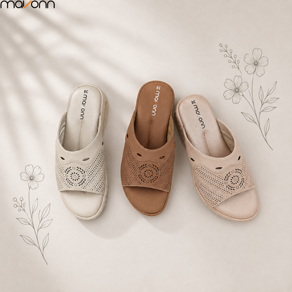 🌸 Mavonn Floral Comfort Wedge Sandal