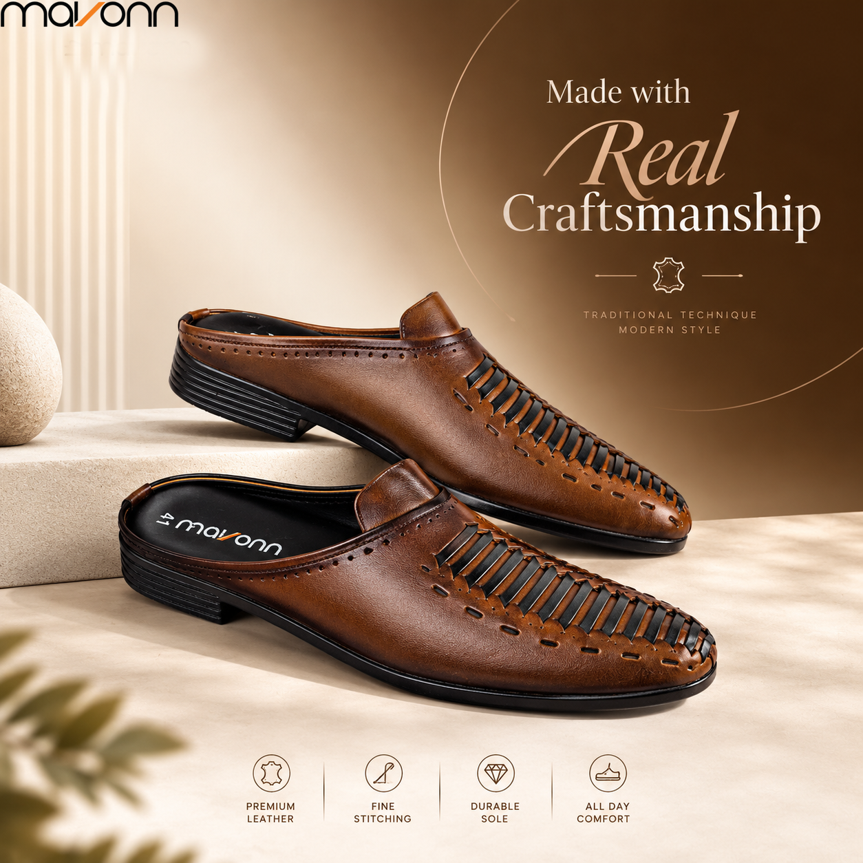 👞 Mavonn Elite Woven Half Loafer