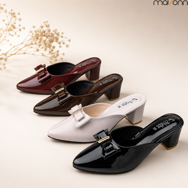 👠 Mavonn Luxe Bow Mule Heels