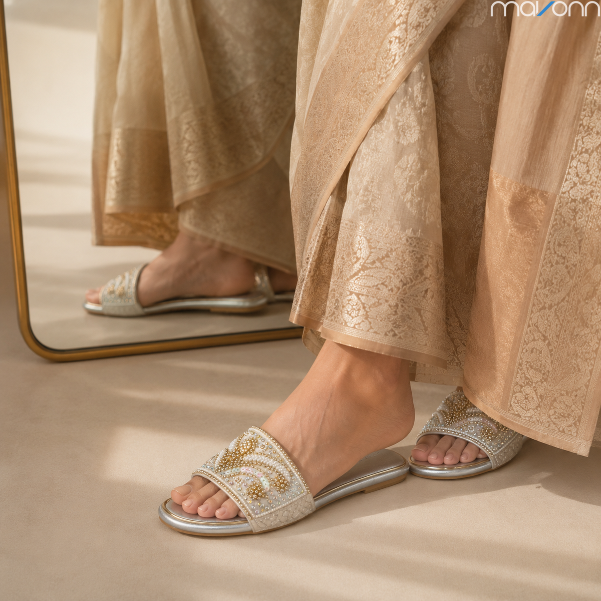 ✨ Mavonn Royal Pearl Embellished Flats
