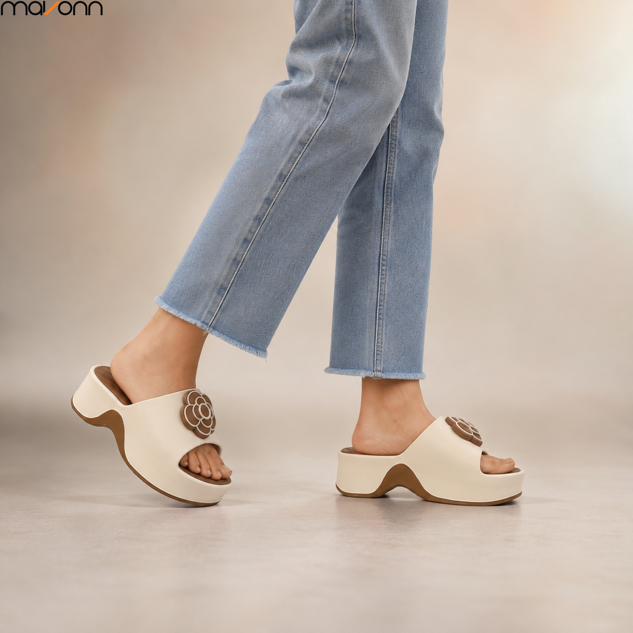 🌸 Mavonn Floral Comfort Wedge Sandal