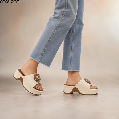 🌸 Mavonn Floral Comfort Wedge Sandal