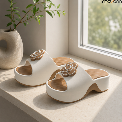 🌸 Mavonn Floral Comfort Wedge Sandal