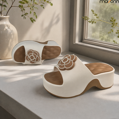 🌸 Mavonn Floral Comfort Wedge Sandal