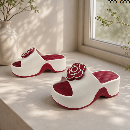 🌸 Mavonn Floral Comfort Wedge Sandal