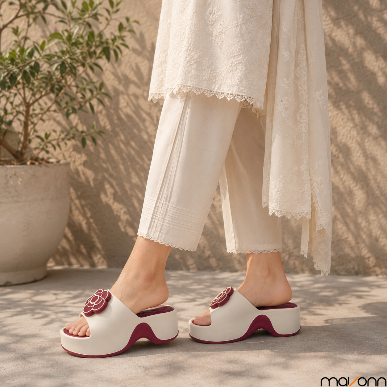 🌸 Mavonn Floral Comfort Wedge Sandal