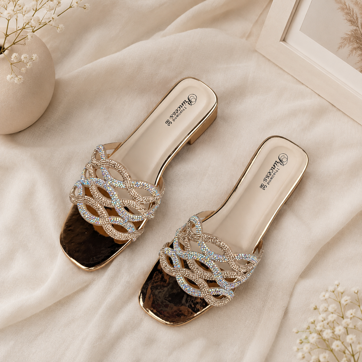 👡 Mavonn Glamour Weave Slide