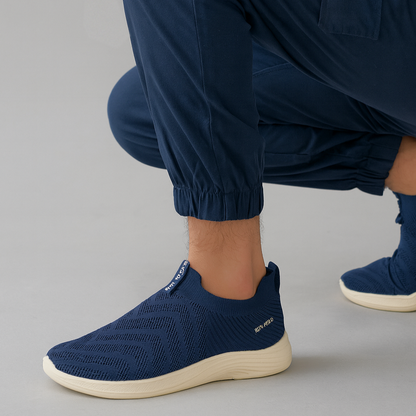 MeshKnit Runner Sneaker — Grey and Blue Edition
