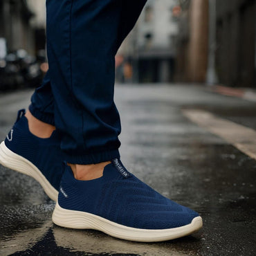 MeshKnit Runner Sneaker — Grey and Blue Edition