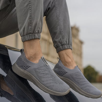 MeshKnit Runner Sneaker — Grey and Blue Edition
