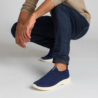 MeshKnit Runner Sneaker — Grey and Blue Edition