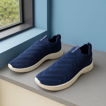 MeshKnit Runner Sneaker — Grey and Blue Edition