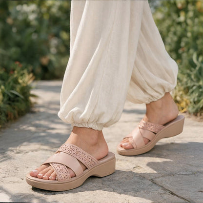 👡 Mavonn Comfort Cross-Strap Wedge Sandal