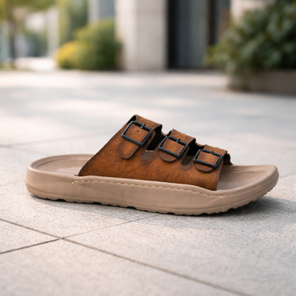 Mavonn Leather Flex Slip On Tri-Strap 🚶