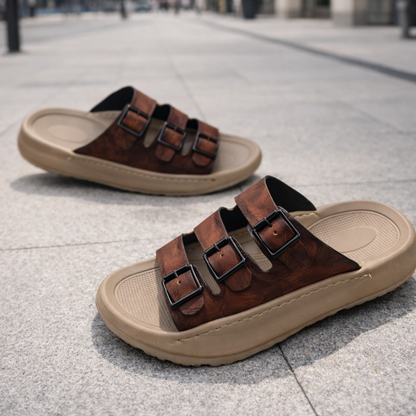 Mavonn Leather Flex Slip On Tri-Strap 🚶