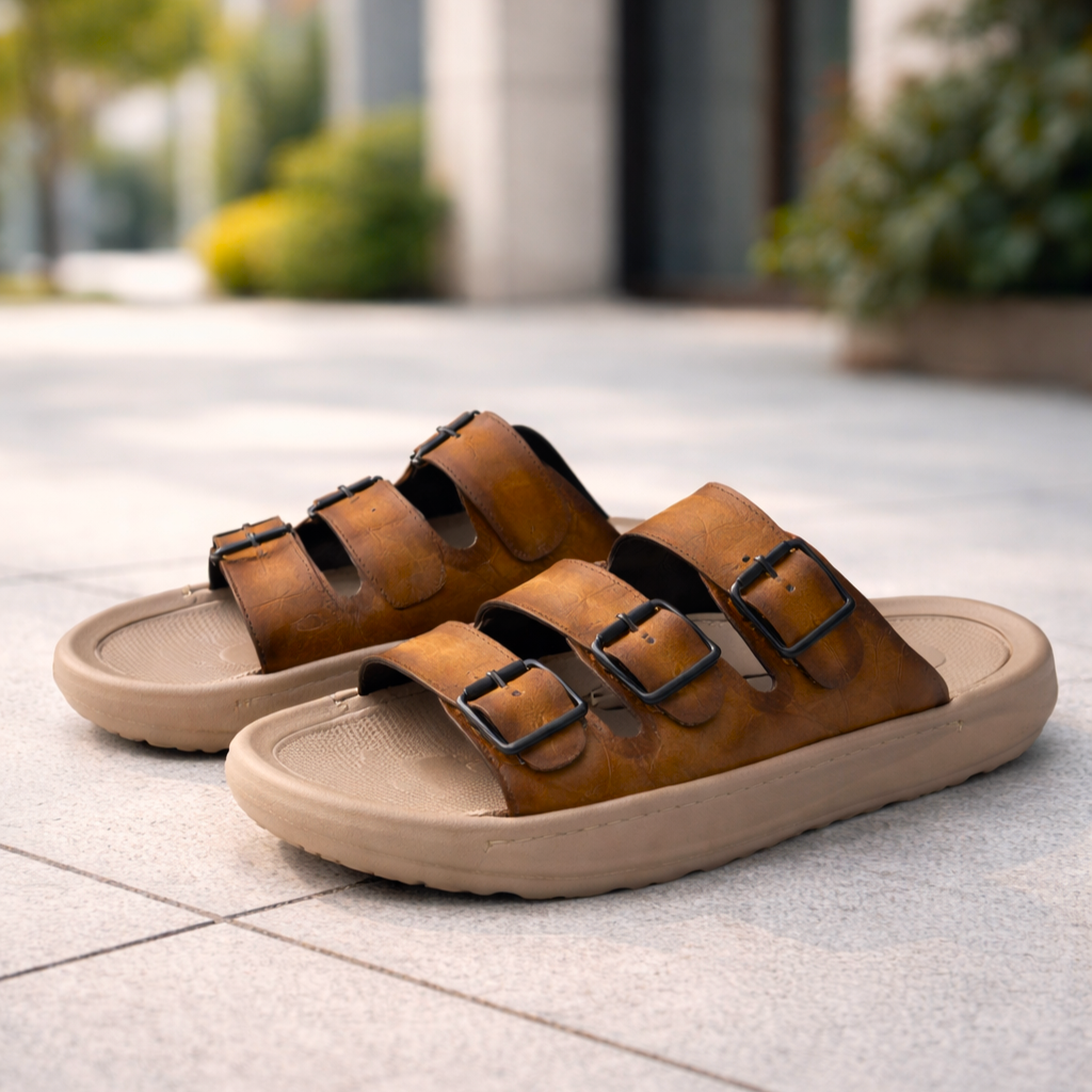 Mavonn Leather Flex Slip On Tri-Strap 🚶