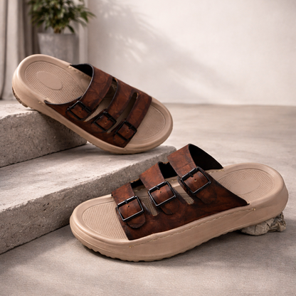 Mavonn Leather Flex Slip On Tri-Strap 🚶