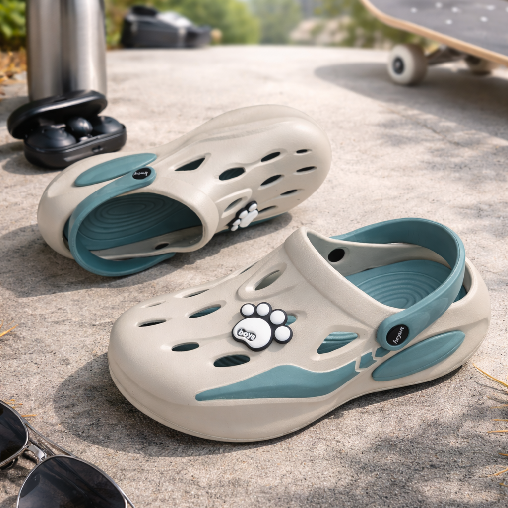 Boys Urban Flex Clog Grey Blue Edition 🎨