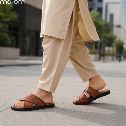 👞 Mavonn Heritage Cross Slide – OG Leather ✨