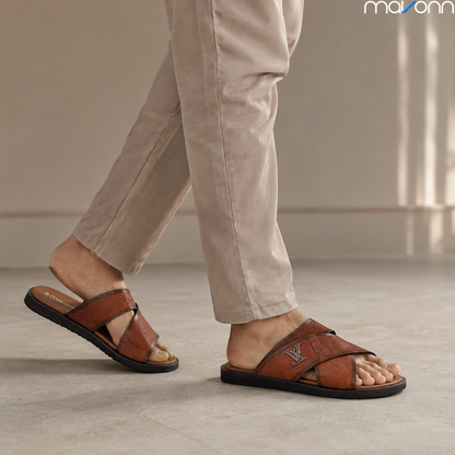 👞 Mavonn Heritage Cross Slide – OG Leather ✨