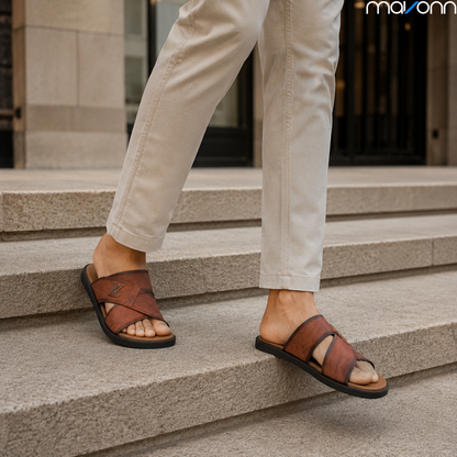 👞 Mavonn Heritage Cross Slide – OG Leather ✨