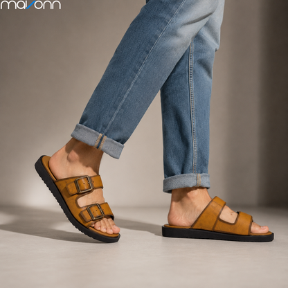 👞 Mavonn Heritage Buckle Slide – OG Leather